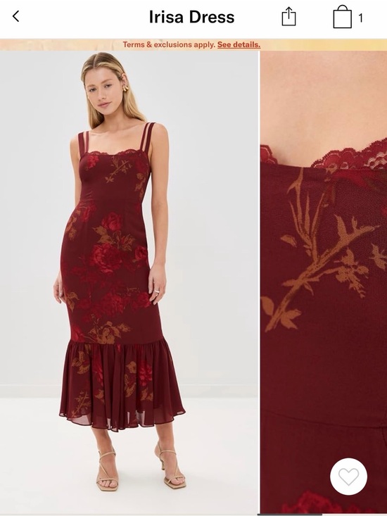 Reformation Dresses & Skirts - 💃 Reformation Irisa Floral Lace-Trim Midi Dress in Burgundy and Rust 💃
